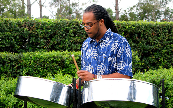 Playing deals steel drums